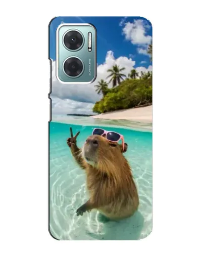 Чехол для Xiaomi Redmi Note 11E с картинкой «Капибара на море»