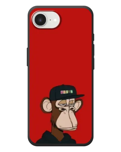 Чехол для iPhone 17e с картинкой «Bored Ape — красный фон»