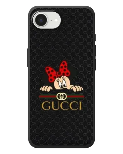 Чехол для iPhone 17e с картинкой «Минни Маус Gucci — черный»