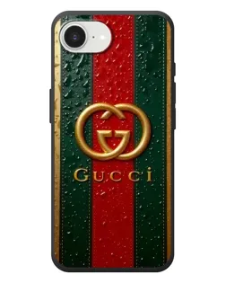 Чехол для iPhone 17e с картинкой «Gucci — фирменная полоса и золото»