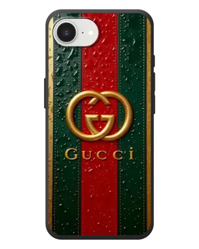 Чехол для iPhone 17e с картинкой «Gucci — фирменная полоса и золото» Чехол для iPhone 17e с картинкой «Gucci — фирменная полоса и золото»