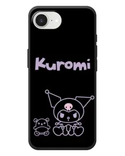 Чохол для iPhone 17e з картинкою «Kuromi — чорний мінімалізм»