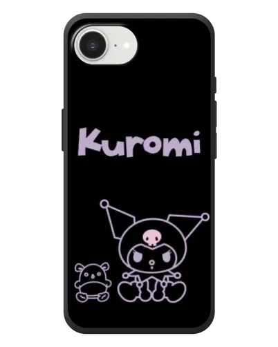Чохол для iPhone 17e з картинкою «Kuromi — чорний мінімалізм»