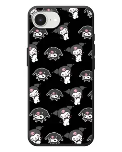 Чохол для iPhone 17e з картинкою «Чорний паттерн Kuromi»