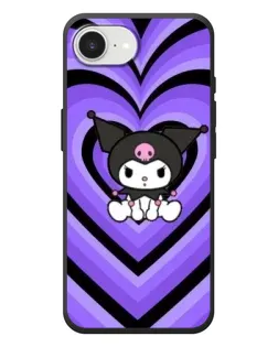 Чохол для iPhone 17e з картинкою «Kuromi та фіолетові серця»