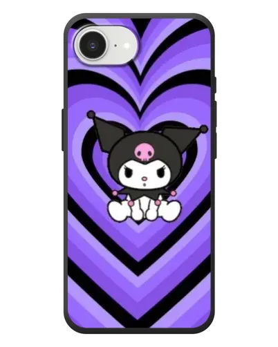 Чохол для iPhone 17e з картинкою «Kuromi та фіолетові серця»
