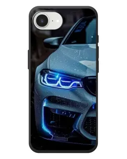 Чехол для iPhone 17e с картинкой «Взгляд BMW с синими фарами»