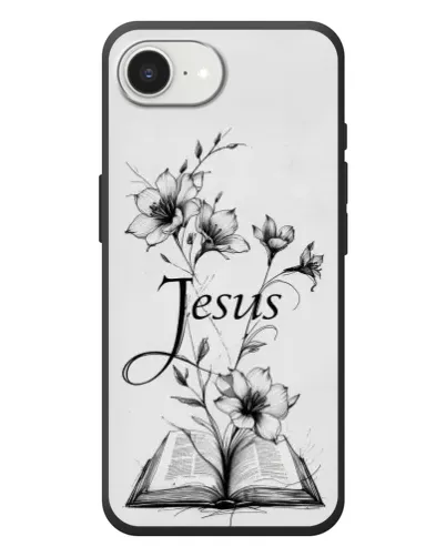 Чехол для iPhone 17e с картинкой «Цветы и Библия»