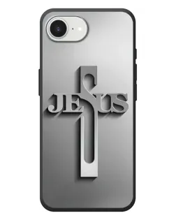 Чехол для iPhone 17e с картинкой «Металлический крест Jesus»