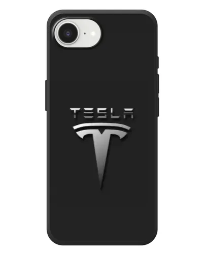 Чехол для iPhone 17e с картинкой «Стальной логотип Tesla»