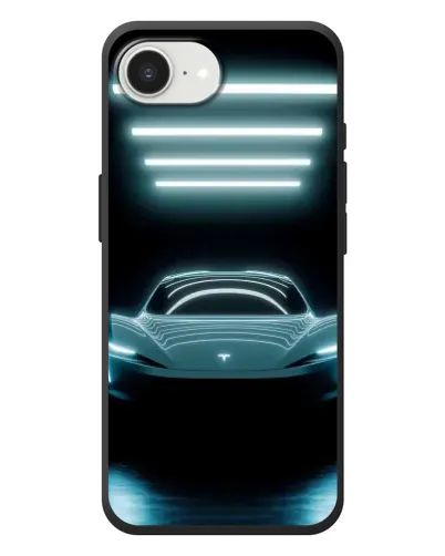 Чехол для iPhone 17e с картинкой «Tesla в неоне»