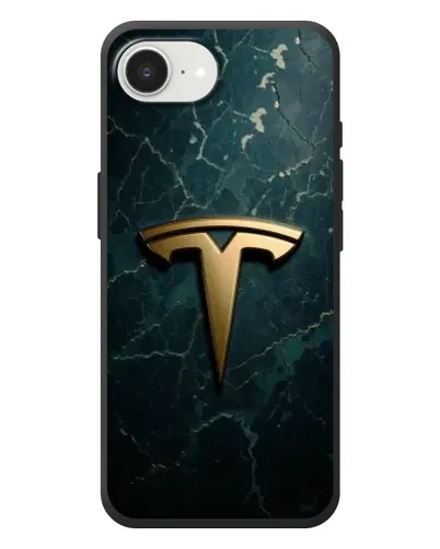 Чехол для iPhone 17e с картинкой «Мраморная Tesla Gold»
