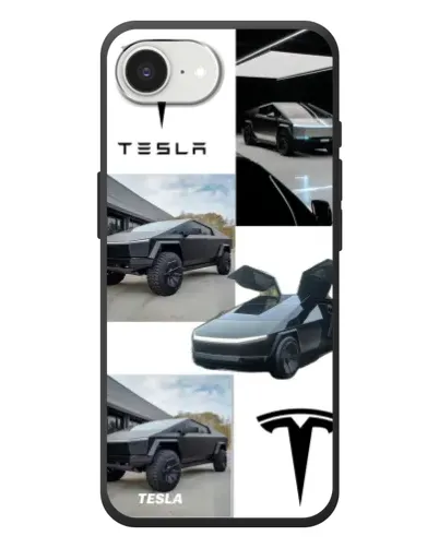 Чехол для iPhone 17e с картинкой «Коллаж Cybertruck Tesla»