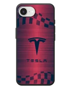 Чехол для iPhone 17e с картинкой «Тесла красный карбон»