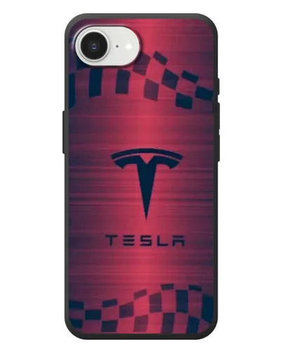 Чехол для iPhone 17e с картинкой «Тесла красный карбон»