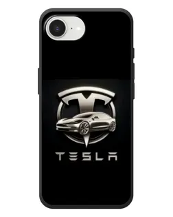 Чехол для iPhone 17e с картинкой «Tesla — серебристое авто»