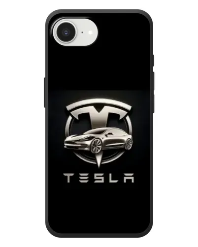 Чехол для iPhone 17e с картинкой «Tesla — серебристое авто»