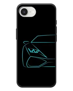 Чехол для iPhone 17e с картинкой «Голубой силуэт Lamborghini»
