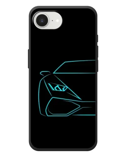Чехол для iPhone 17e с картинкой «Голубой силуэт Lamborghini»