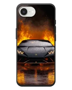 Чехол для iPhone 17e с картинкой «Lamborghini в огне»