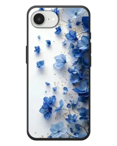 Чехол для iPhone 17e с картинкой «Голубой цветочный каскад»
