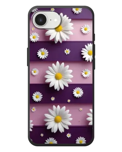 Чехол для iPhone 17e с картинкой «Ромашки на фиолетовом»