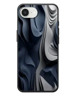 Чехол для iPhone 17e с картинкой «Объемные синие складки»