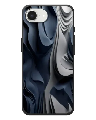 Чехол для iPhone 17e с картинкой «Объемные синие складки»