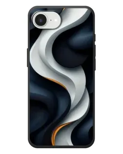 Чехол для iPhone 17e с картинкой «Объемные черно-белые ленты»