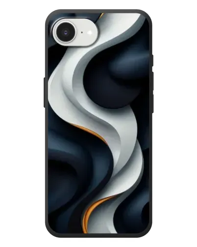 Чехол для iPhone 17e с картинкой «Объемные черно-белые ленты»