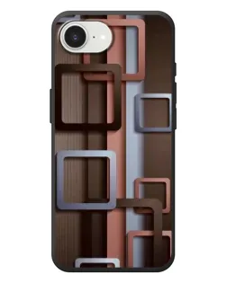 Чехол для iPhone 17e с картинкой «Коричневые объемные квадраты»