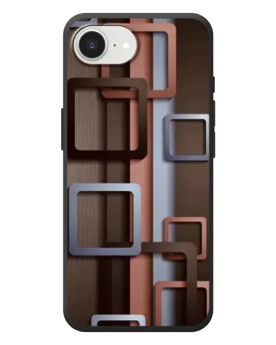 Чехол для iPhone 17e с картинкой «Коричневые объемные квадраты»