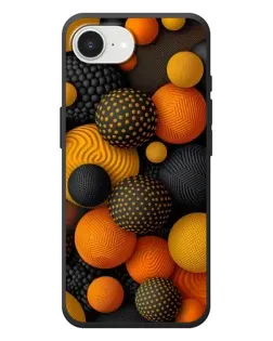 Чехол для iPhone 17e с картинкой «Объемные оранжевые сферы»