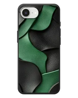 Чехол для iPhone 17e с картинкой «Зеленые кожаные волны»