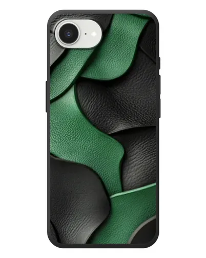Чехол для iPhone 17e с картинкой «Зеленые кожаные волны»