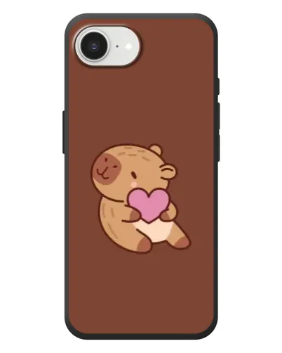 Чохол для iPhone 17e з картинкою «Капібара з серцем»