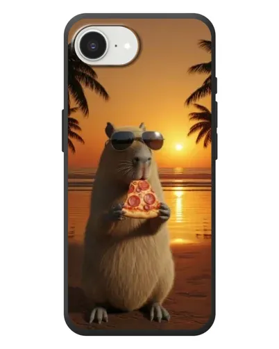 Чохол для iPhone 17e з картинкою «Капібара з піцою»