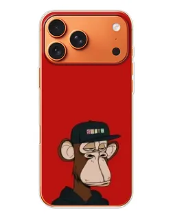 Чехол для Apple iPhone 18 Pro Max с картинкой «Bored Ape — красный фон»