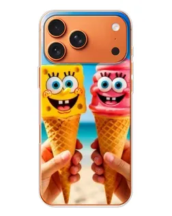 Чехол для Apple iPhone 18 Pro Max с картинкой «Спанч Боб мороженое»