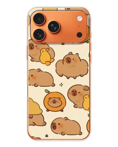 Чехол для Apple iPhone 18 Pro Max с картинкой «Капибары с апельсинами»