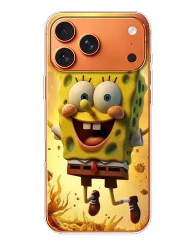 Чехол для Apple iPhone 18 Pro с картинкой «Губка Боб прыгает»