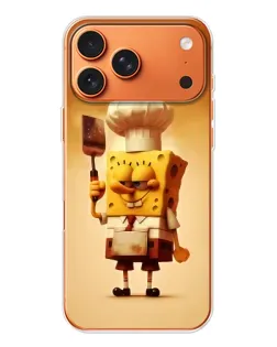 Чехол для Apple iPhone 18 Pro с картинкой «Губка Боб повар»