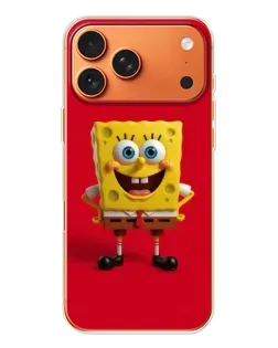 Чехол для Apple iPhone 18 Pro с картинкой «Спанч Боб на красном»