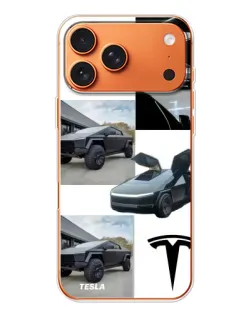 Чохол для Apple iPhone 18 Pro з картинкою «Колаж Cybertruck Tesla»