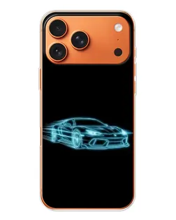 Чохол для Apple iPhone 18 Pro з картинкою «Неоновий контур Lamborghini»
