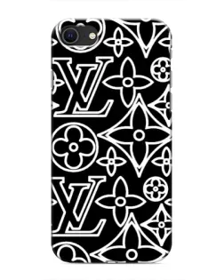 Чохол для iPhone 8 з картинкою «Чорно-білий візерунок LV»
