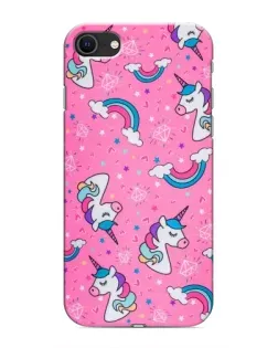 Чохол для iPhone 8 з картинкою «Unicorn паттерн рожевий»