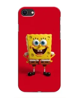 Чохол для iPhone 8 з картинкою «Спанч Боб на червоному»