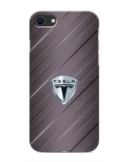 Чохол для iPhone 8 з картинкою «Металева текстура Tesla»