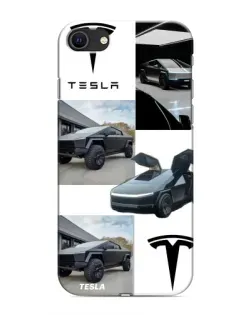 Чохол для iPhone 8 з картинкою «Колаж Cybertruck Tesla»